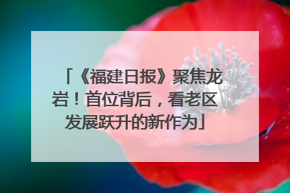 《福建日报》聚焦龙岩！首位背后，看老区发展跃升的新作为