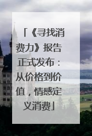 《寻找消费力》报告正式发布：从价格到价值，情感定义消费