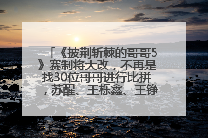 《披荆斩棘的哥哥5》赛制将大改，不再是找30位哥哥进行比拼，苏醒、王栎鑫、王铮亮、张远等多名男团选手被曝将参加