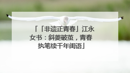 「非遗正青春」江永女书：斜菱破茧，青春执笔续千年闺语