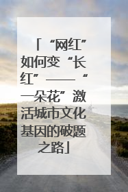 “网红”如何变“长红”——“一朵花”激活城市文化基因的破题之路