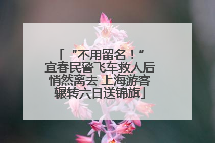 “不用留名！” 宜春民警飞车救人后悄然离去 上海游客辗转六日送锦旗
