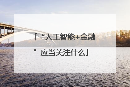 “人工智能+金融”应当关注什么