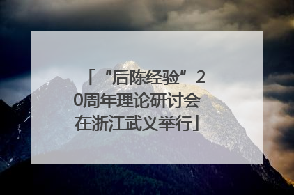 “后陈经验”20周年理论研讨会在浙江武义举行