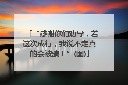 “感谢你们劝导，若这次成行，我说不定真的会被骗！”(图)