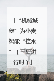 “机械城堡”为小麦智能“控水”（三夏进行时）