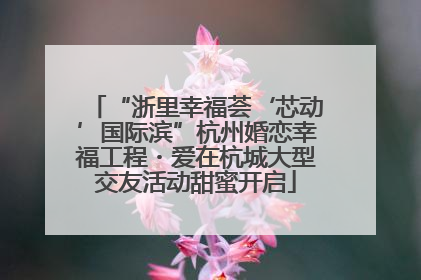 “浙里幸福荟‘芯动’国际滨”杭州婚恋幸福工程・爱在杭城大型交友活动甜蜜开启