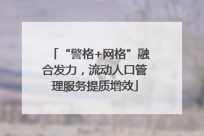 “警格+网格”融合发力，流动人口管理服务提质增效