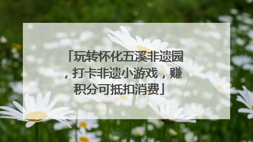 玩转怀化五溪非遗园，打卡非遗小游戏，赚积分可抵扣消费