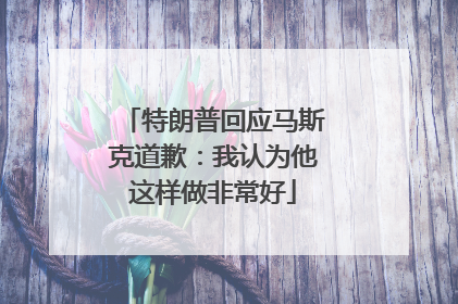特朗普回应马斯克道歉：我认为他这样做非常好