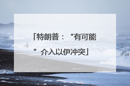 特朗普：“有可能”介入以伊冲突