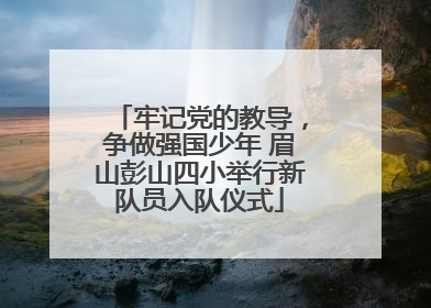 牢记党的教导，争做强国少年 眉山彭山四小举行新队员入队仪式