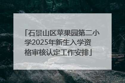 石景山区苹果园第二小学2025年新生入学资格审核认定工作安排