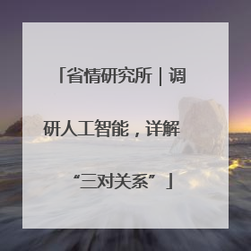 省情研究所｜调研人工智能，详解“三对关系”