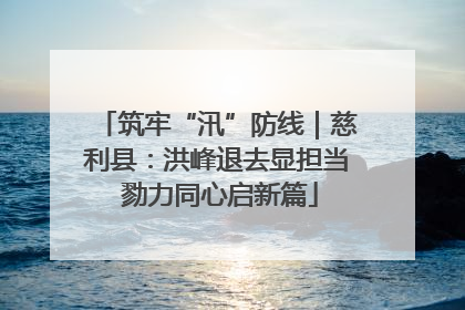 筑牢“汛”防线｜慈利县：洪峰退去显担当 勠力同心启新篇