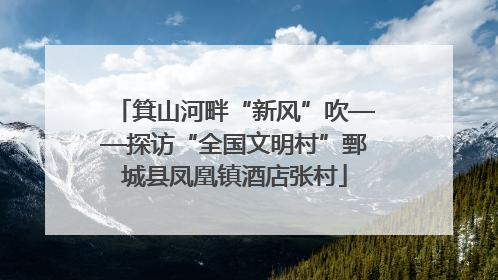 箕山河畔“新风”吹——探访“全国文明村”鄄城县凤凰镇酒店张村