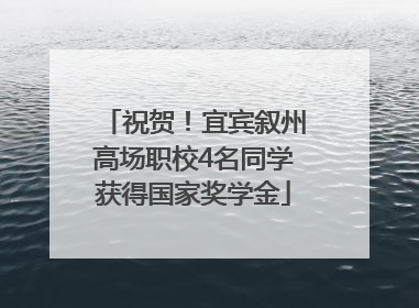 祝贺！宜宾叙州高场职校4名同学获得国家奖学金