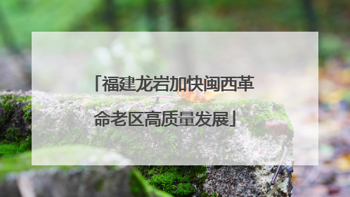 福建龙岩加快闽西革命老区高质量发展