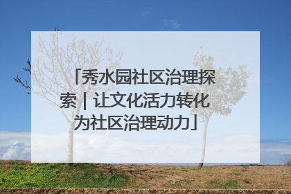 秀水园社区治理探索｜让文化活力转化为社区治理动力