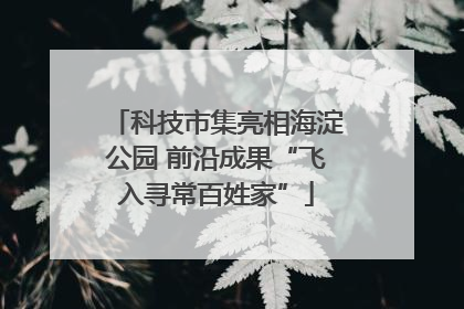 科技市集亮相海淀公园 前沿成果“飞入寻常百姓家”