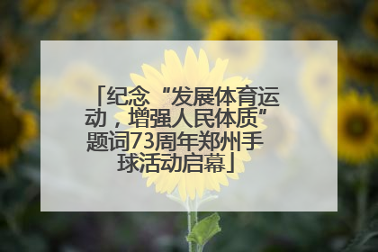 纪念“发展体育运动，增强人民体质”题词73周年郑州手球活动启幕