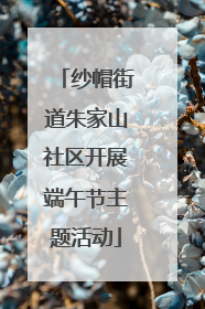 纱帽街道朱家山社区开展端午节主题活动