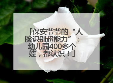 保安爷爷的“人脸识别超能力”：幼儿园400多个娃，都认识！