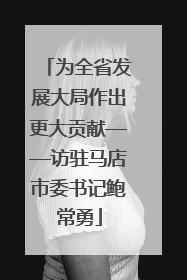 为全省发展大局作出更大贡献——访驻马店市委书记鲍常勇
