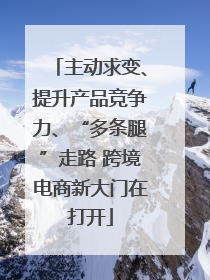 主动求变、提升产品竞争力、“多条腿”走路 跨境电商新大门在打开