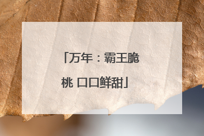 万年：霸王脆桃 口口鲜甜