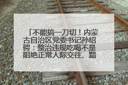 不能搞一刀切！内蒙古自治区党委书记孙绍骋：整治违规吃喝不是阻绝正常人际交往、黯淡人间烟火