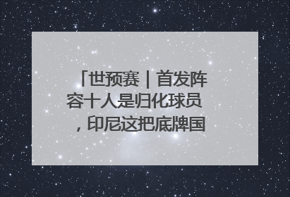 世预赛｜首发阵容十人是归化球员，印尼这把底牌国足如何应对？