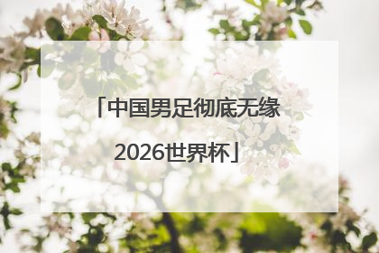 中国男足彻底无缘2026世界杯