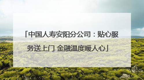 中国人寿安阳分公司：贴心服务送上门 金融温度暖人心