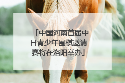 中国河南首届中日青少年围棋邀请赛将在洛阳举办