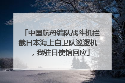 中国航母编队战斗机拦截日本海上自卫队巡逻机，我驻日使馆回应