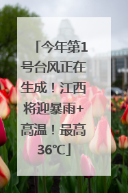 今年第1号台风正在生成！江西将迎暴雨+高温！最高36℃