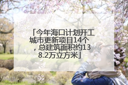 今年海口计划开工城市更新项目14个，总建筑面积约138.2万立方米
