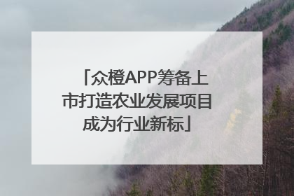 众橙APP筹备上市打造农业发展项目成为行业新标