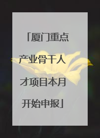厦门重点产业骨干人才项目本月开始申报