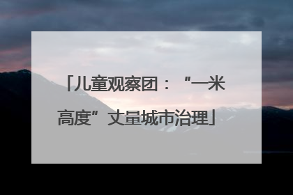 儿童观察团：“一米高度”丈量城市治理