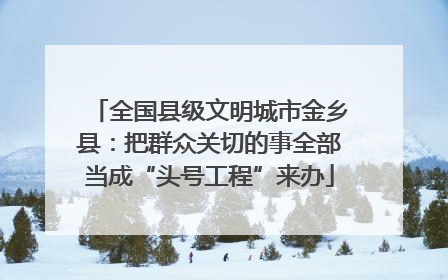 全国县级文明城市金乡县：把群众关切的事全部当成“头号工程”来办
