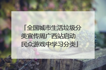 全国城市生活垃圾分类宣传周广西站启动 民众游戏中学习分类