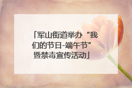 军山街道举办“我们的节日-端午节”暨禁毒宣传活动