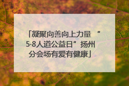 凝聚向善向上力量 “5·8人道公益日”扬州分会场有爱有健康