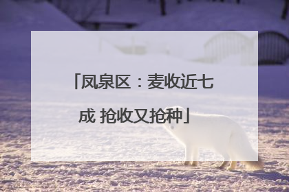 凤泉区：麦收近七成 抢收又抢种