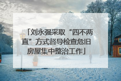 刘永强采取“四不两直”方式督导检查危旧房屋集中整治工作