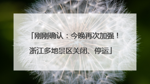刚刚确认：今晚再次加强！浙江多地景区关闭、停运