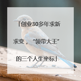创业30多年求新求变，“领带大王”的三个人生坐标