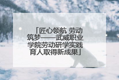 匠心领航 劳动筑梦——武威职业学院劳动研学实践育人取得新成果